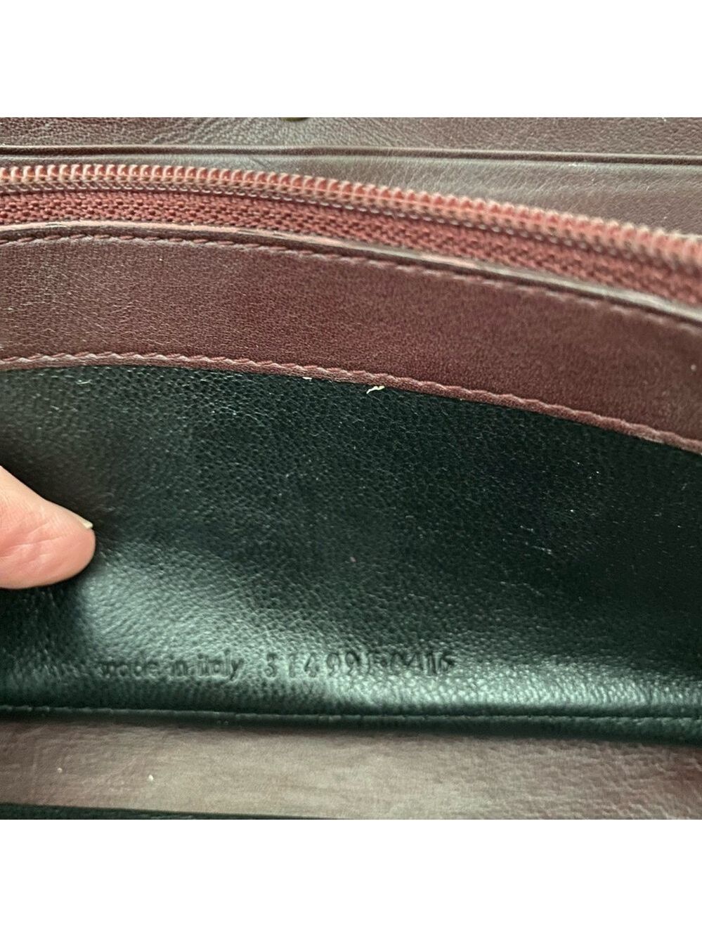 Saint Laurent Y-Ligne (Chyc) Flap Calfskin Leather Dark Purple Wallet EUC - Picture 9 of 9